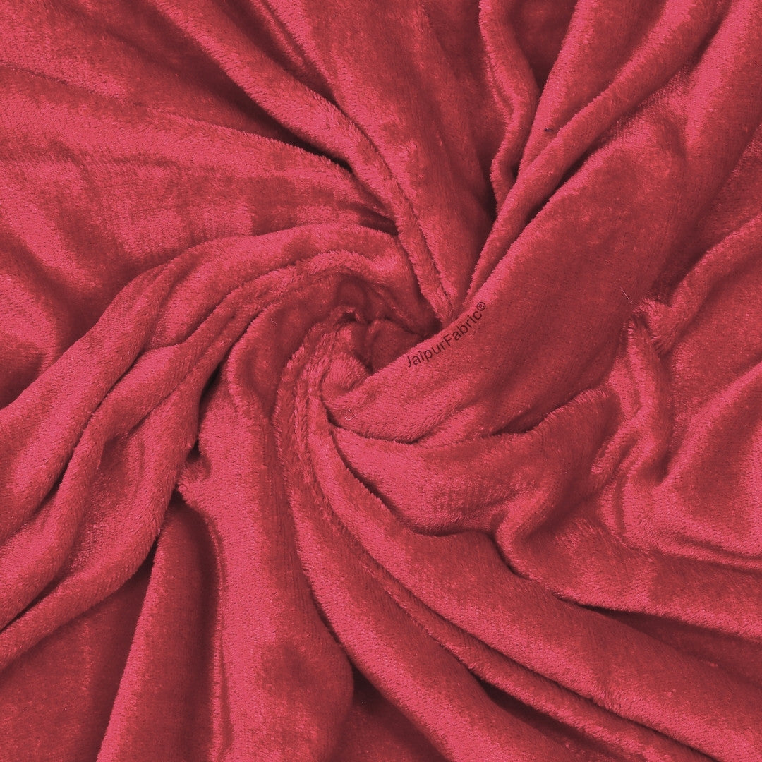Velvet Plush Ruby Red Double Bed Blanket layered with Ultra-Soft Sherpa Fabric
