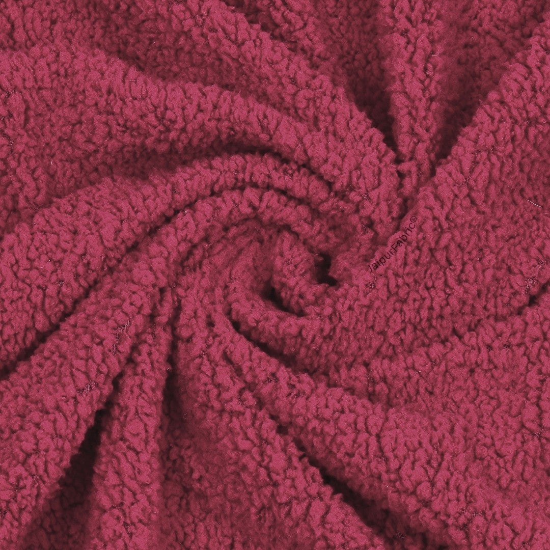 Velvet Plush Ruby Red Double Bed Blanket layered with Ultra-Soft Sherpa Fabric