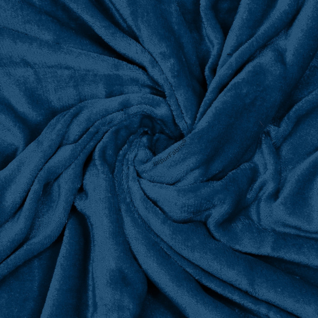 Velvet Plush Midnight Navy Double Bed Blanket layered with Ultra-Soft Sherpa Fabric