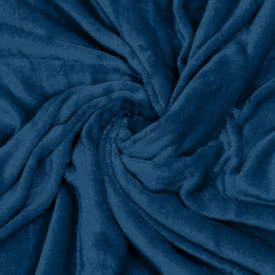 Velvet Plush Midnight Navy Double Bed Blanket layered with Ultra-Soft Sherpa Fabric