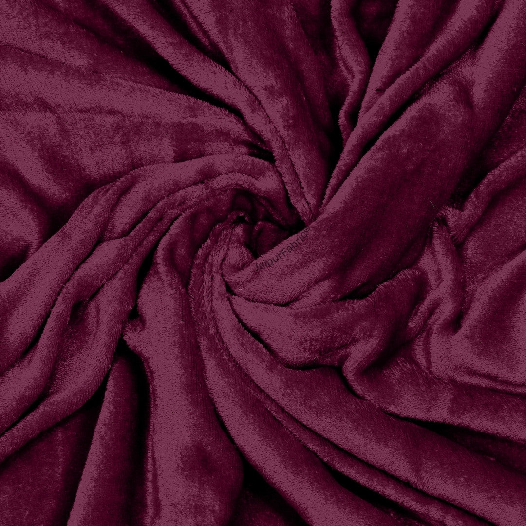 Velvet Plush Royal Plum Double Bed Blanket layered with Ultra-Soft Sherpa Fabric