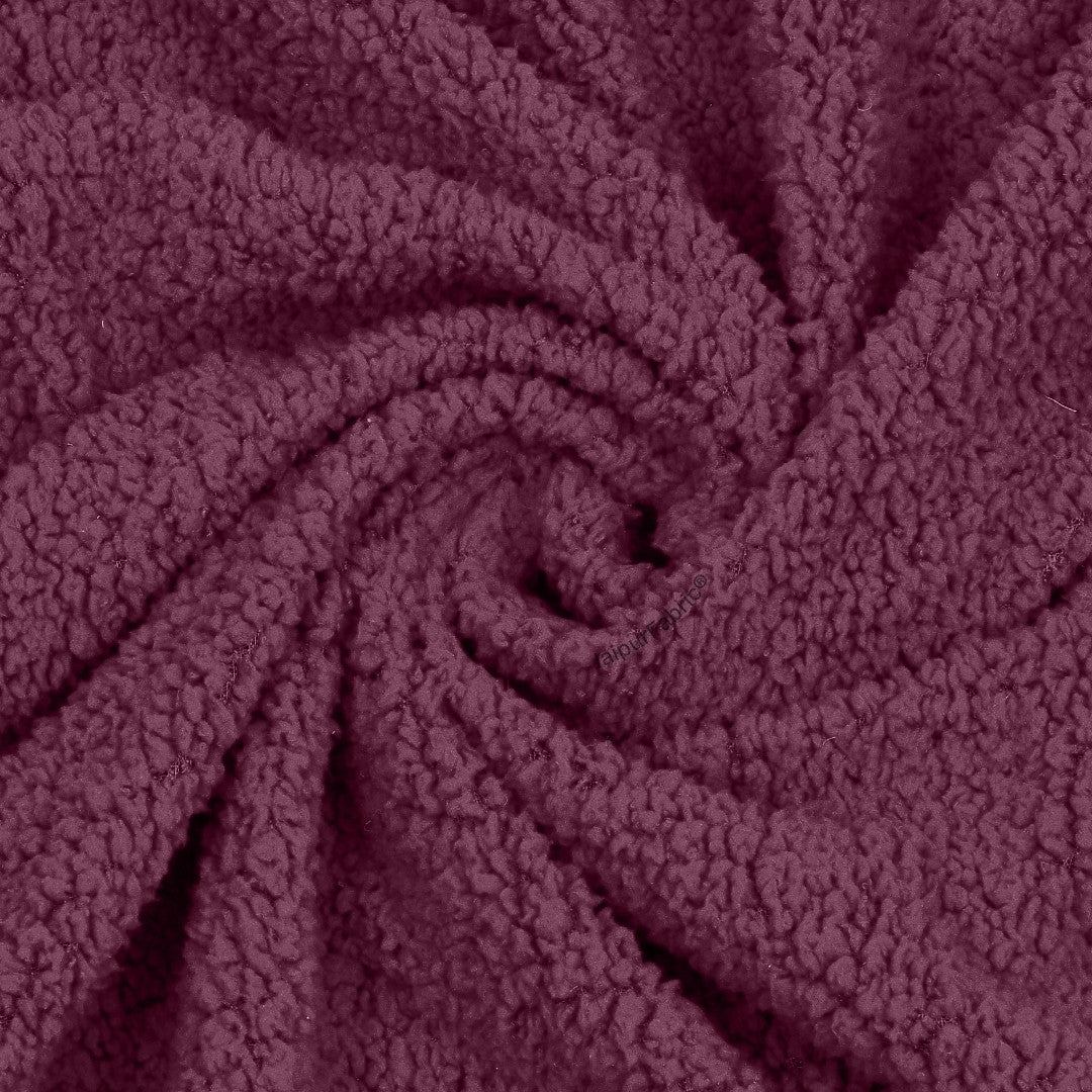 Velvet Plush Royal Plum Double Bed Blanket layered with Ultra-Soft Sherpa Fabric