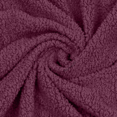 Velvet Plush Royal Plum Double Bed Blanket layered with Ultra-Soft Sherpa Fabric