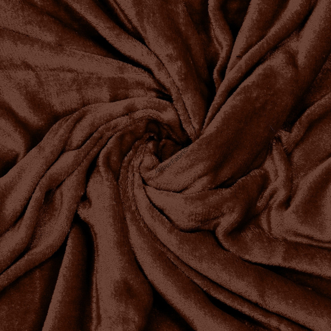 Velvet Plush Mocha Brown Double Bed Blanket layered with Ultra-Soft Sherpa Fabric