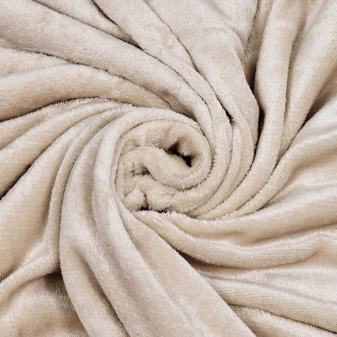 Velvet Plush Sandstone Beige Double Bed Blanket layered with Ultra-Soft Sherpa Fabric