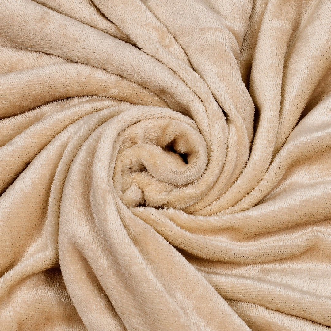 Velvet Plush Sandstone Beige Double Bed Blanket layered with Ultra-Soft Sherpa Fabric