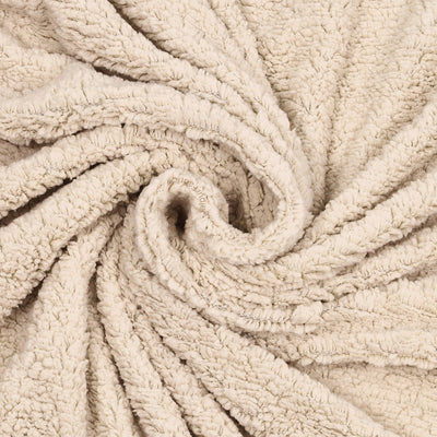 Velvet Plush Sandstone Beige Double Bed Blanket layered with Ultra-Soft Sherpa Fabric