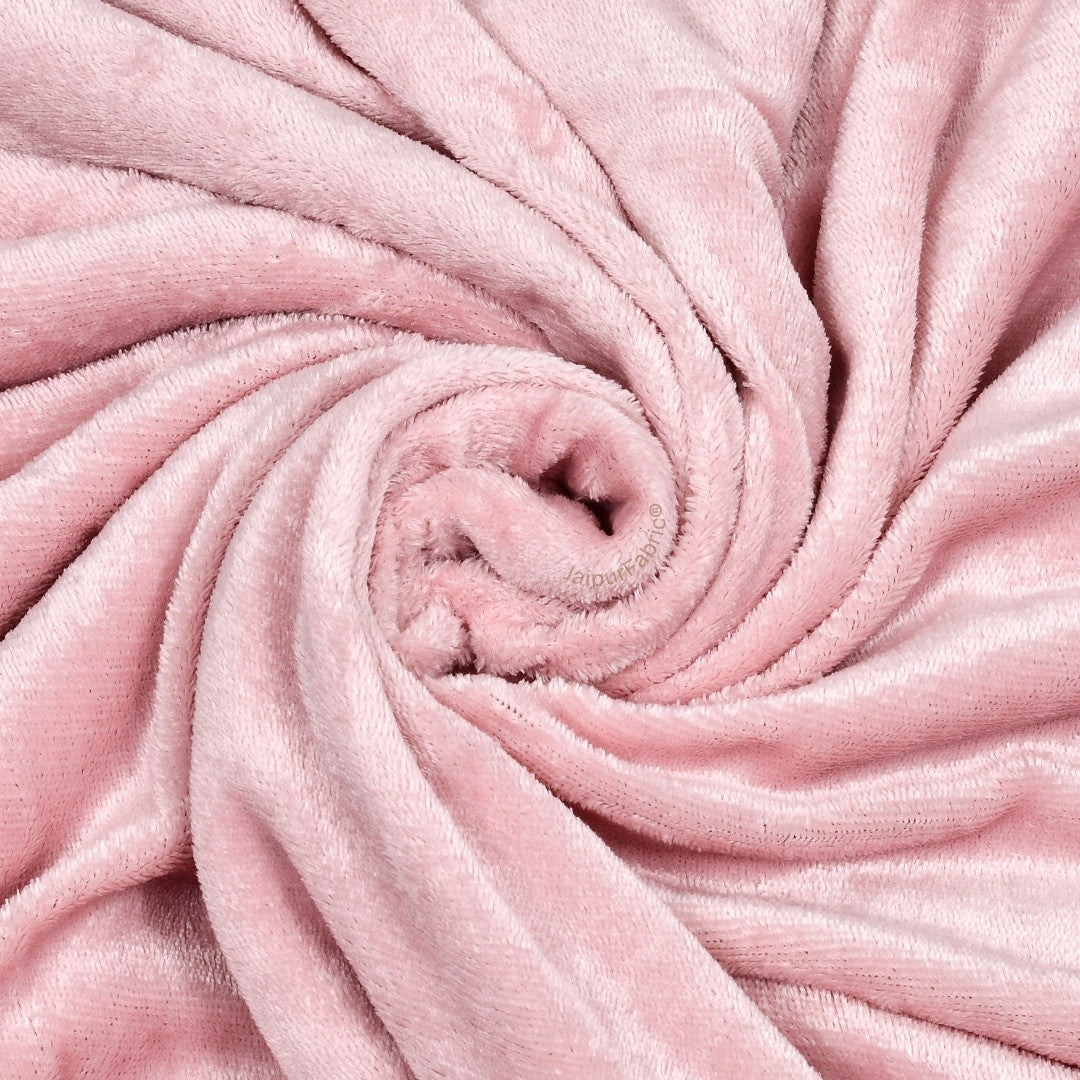 Velvet Plush Baby Pink Double Bed Blanket layered with Ultra-Soft Sherpa Fabric