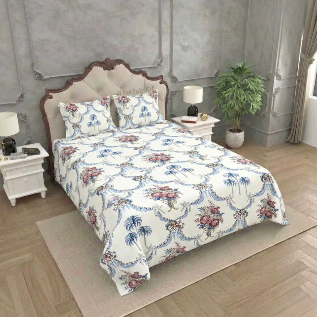 Blue Pottery Timeless Imprints 100% Cotton Block Printed Bedsheet Urban Jaipur