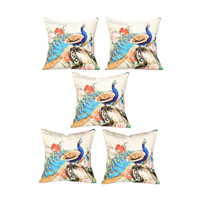 Tari Merak Peacock Jute Digital Print Cushion Cover