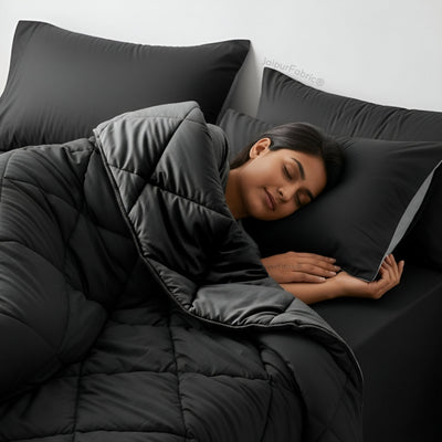 Black Grey  Double Bed Comforter