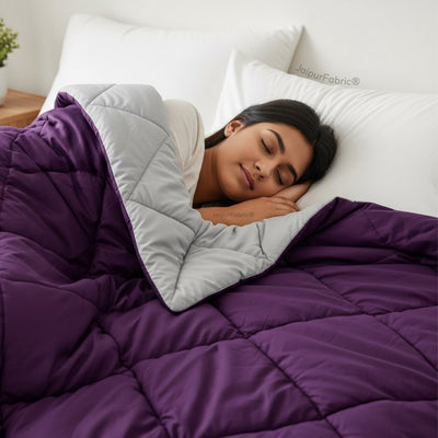 Purple Light Grey Double Bed Comforter