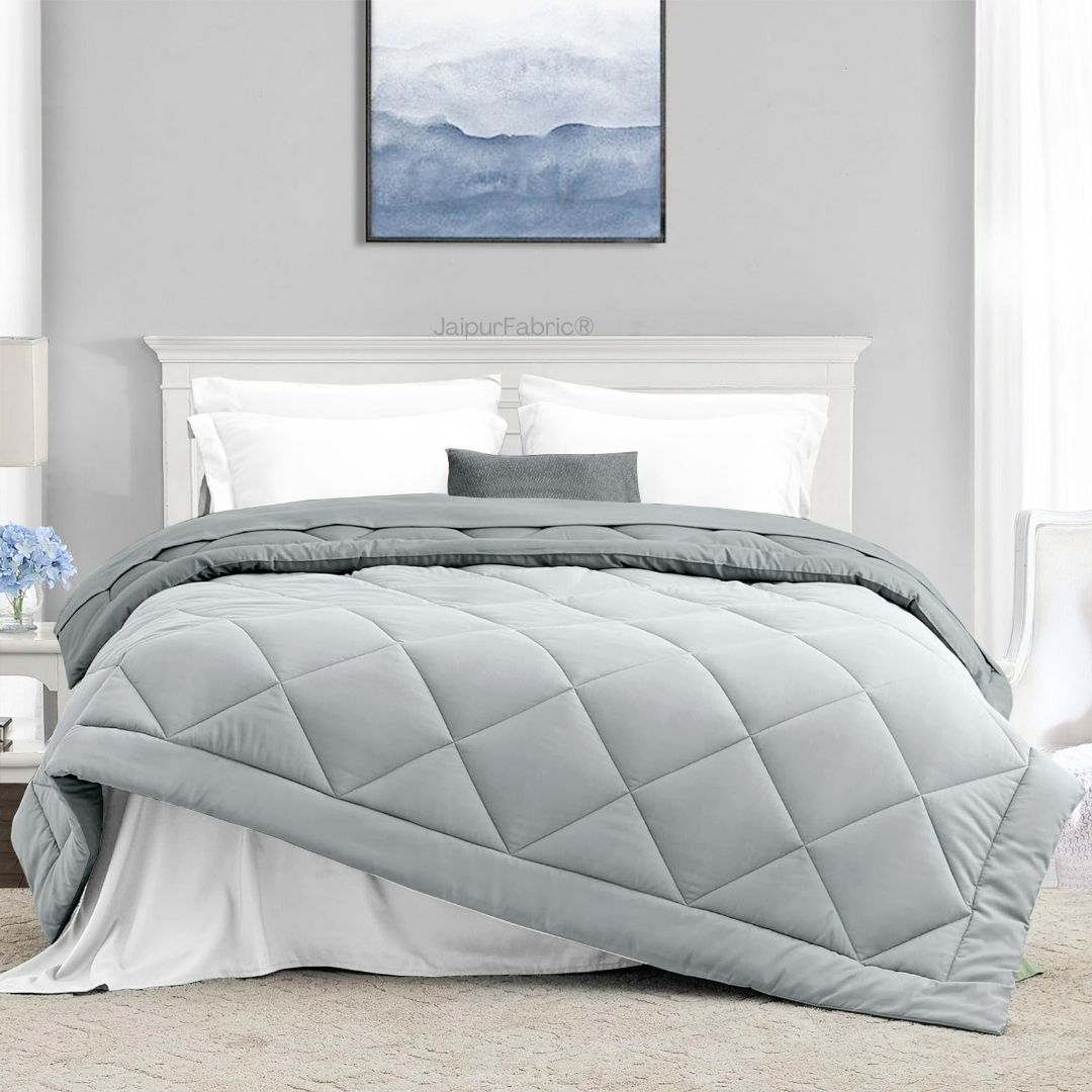 Muted Gray - Light Gray Double Bed Comforter