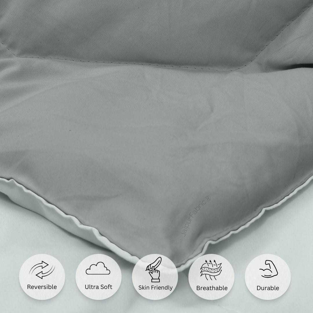 Muted Gray - Light Gray Double Bed Comforter