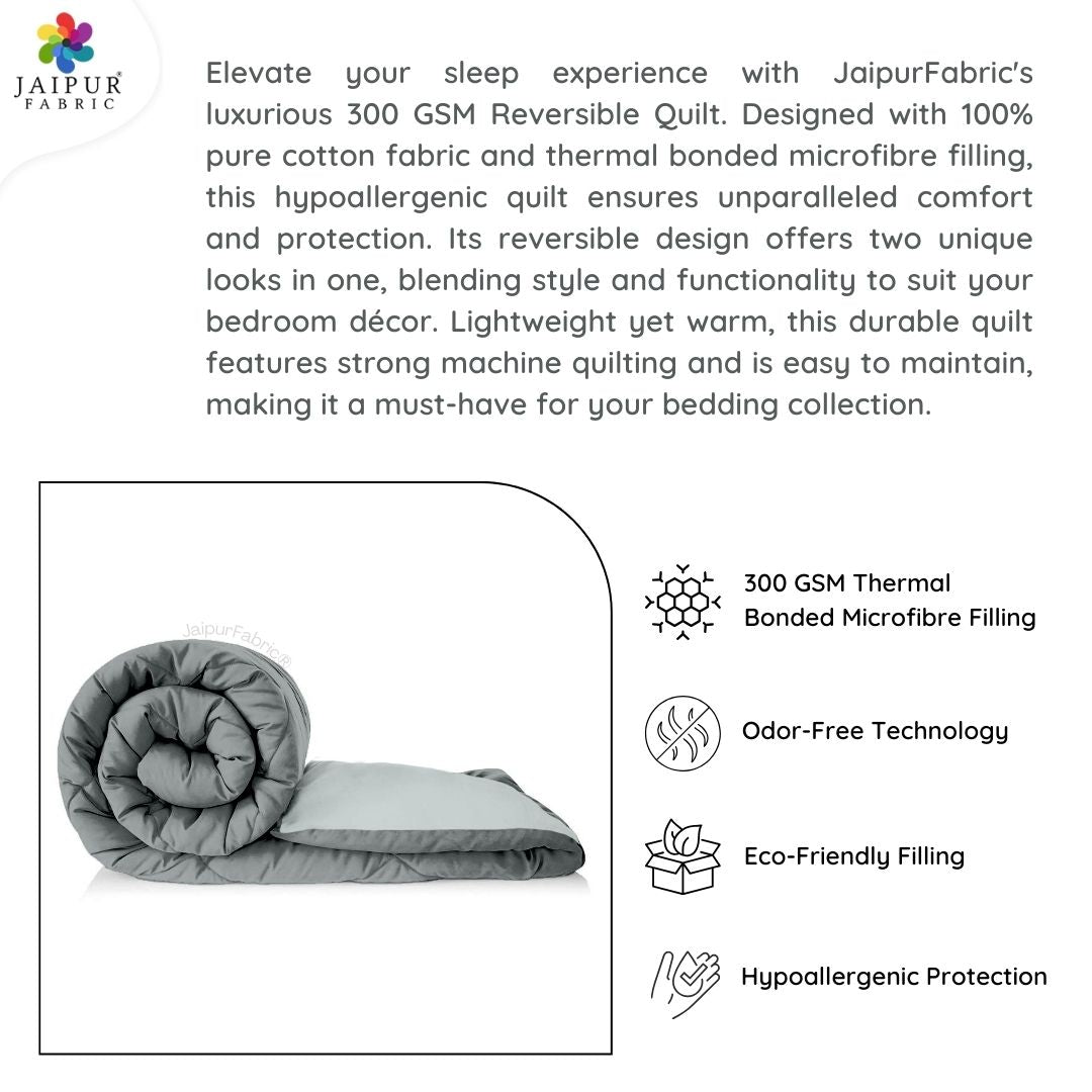 Muted Gray - Light Gray Double Bed Comforter