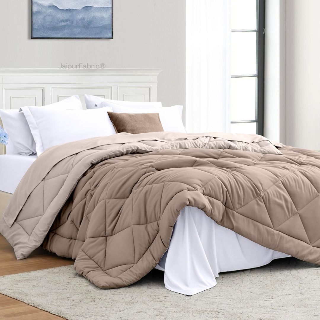 Sandy Brown - Beige Double Bed Comforter
