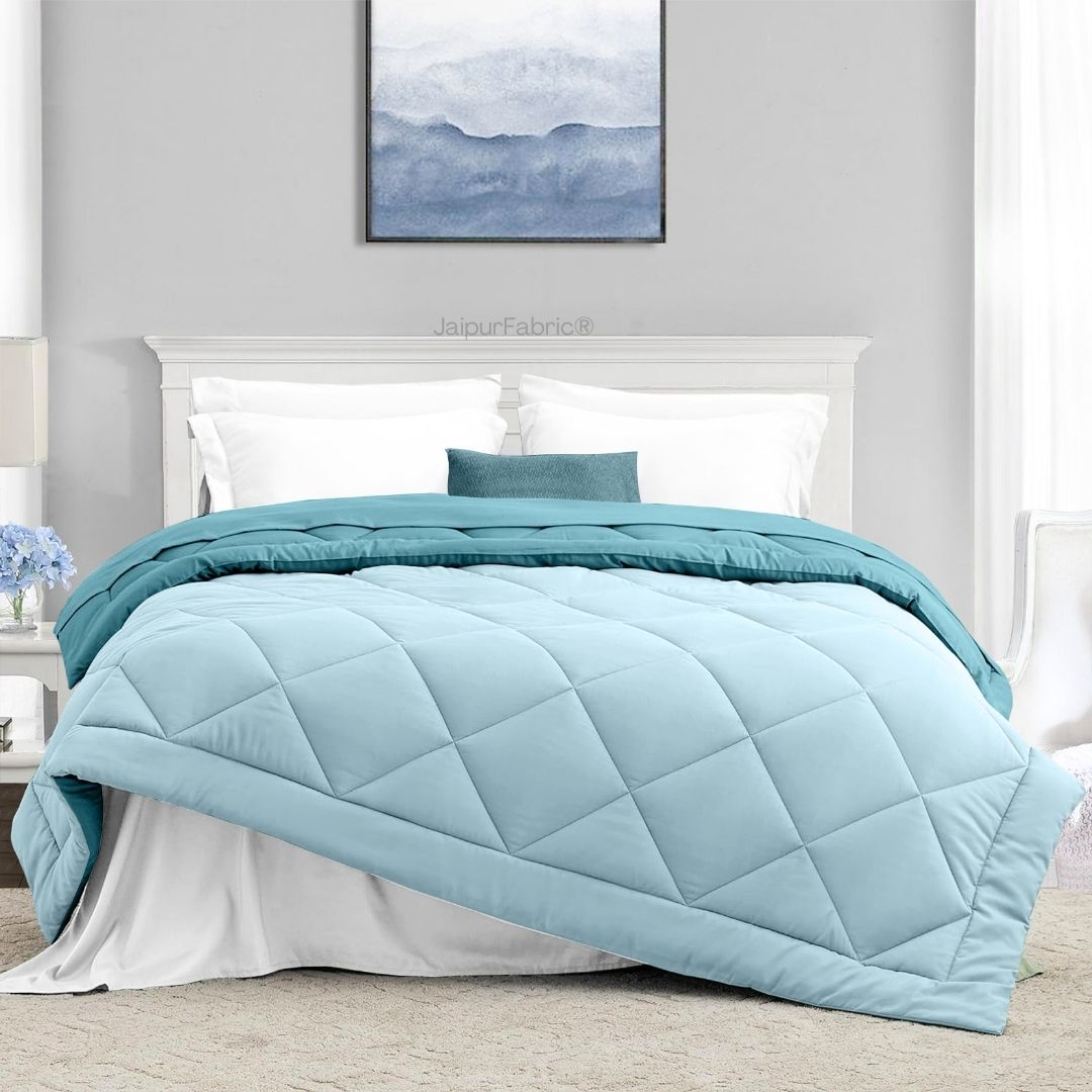 Teal Blue - Light Blue Double Bed Comforter