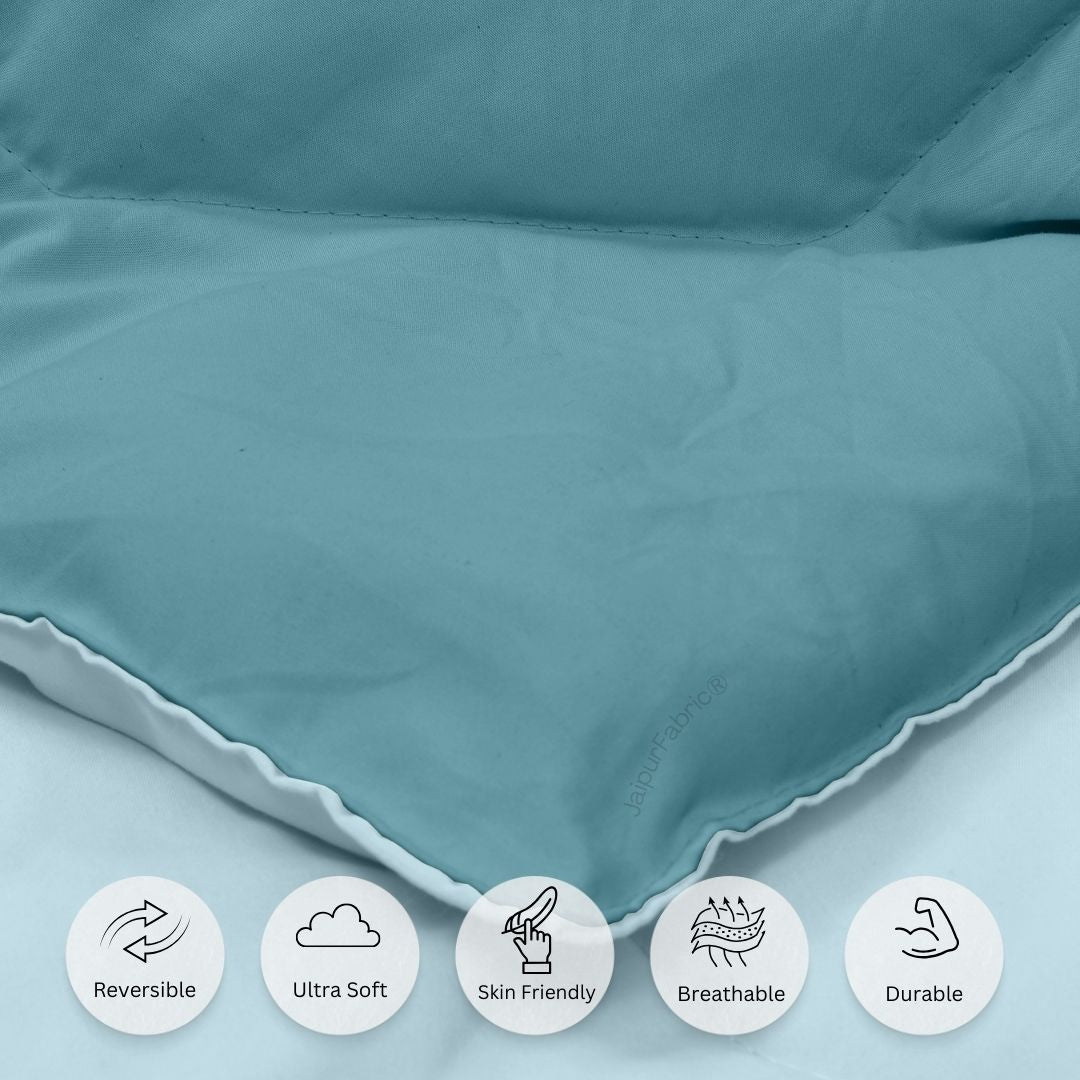 Teal Blue - Light Blue Double Bed Comforter