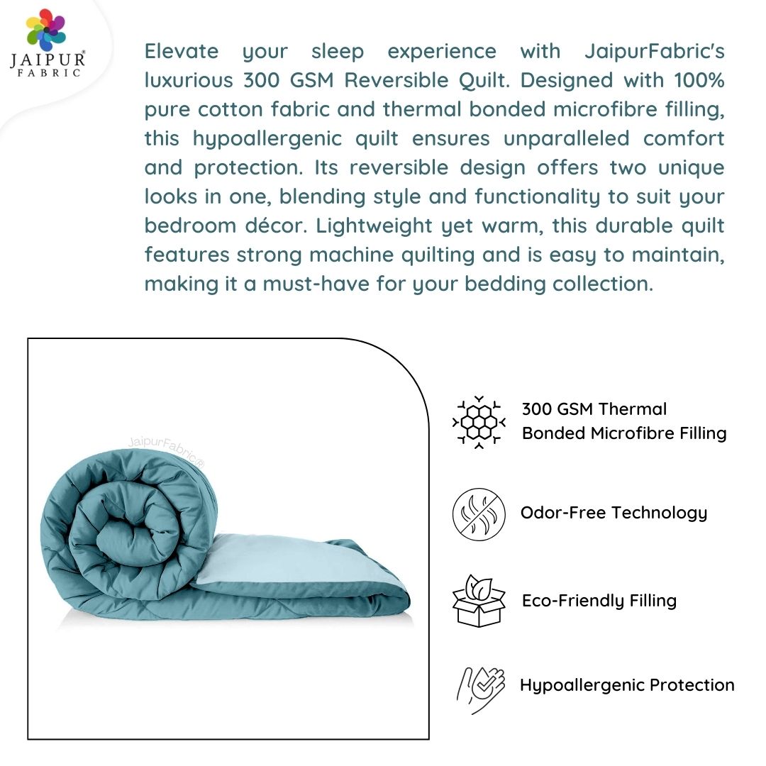 Teal Blue - Light Blue Double Bed Comforter