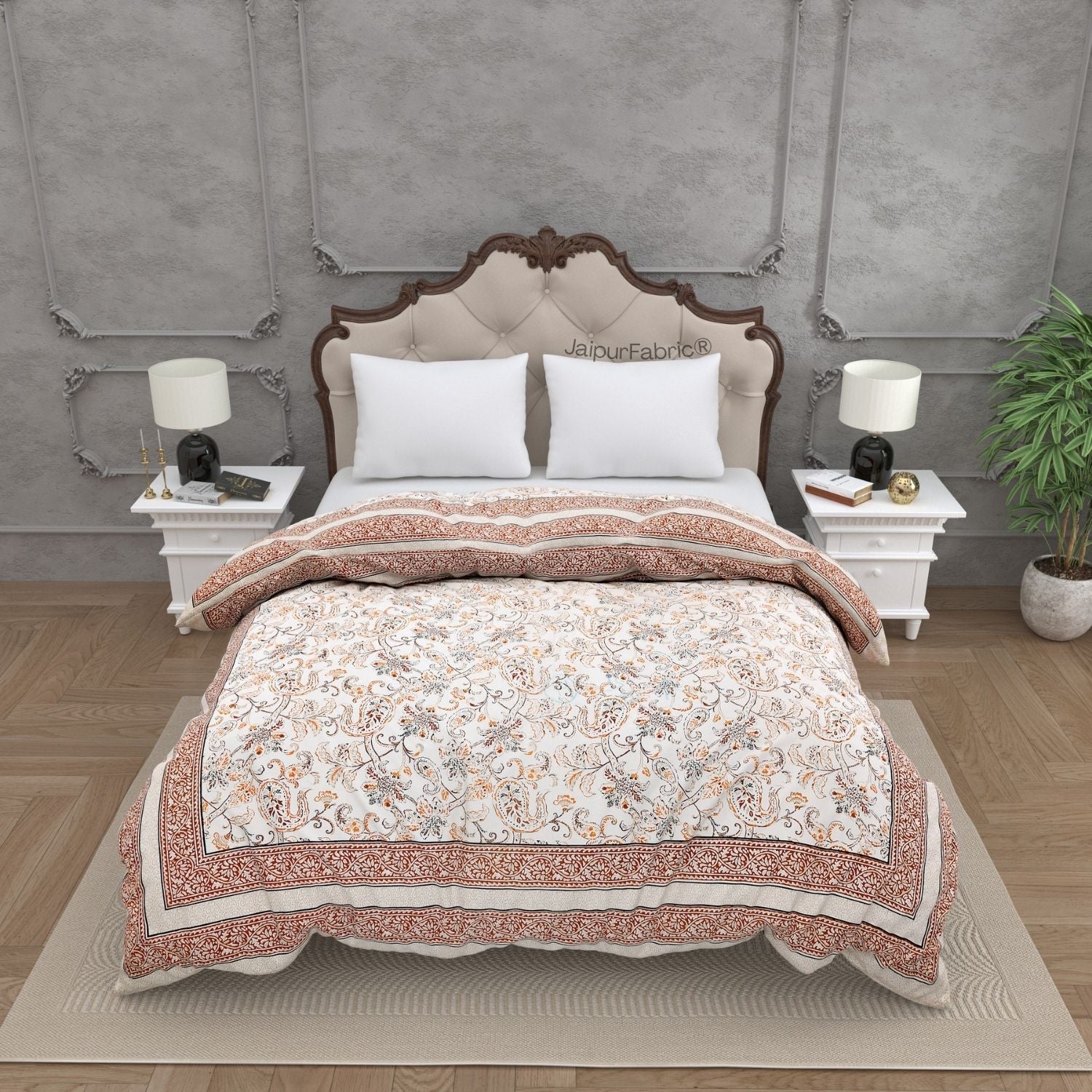 Rustic Henna Paisley Double Bed Reversible Comforter