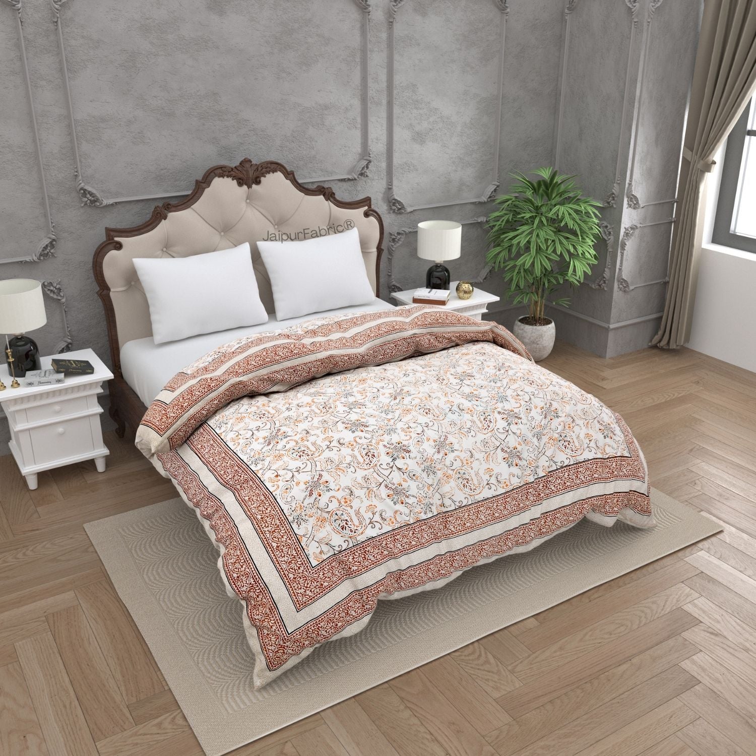 Rustic Henna Paisley Double Bed Reversible Comforter