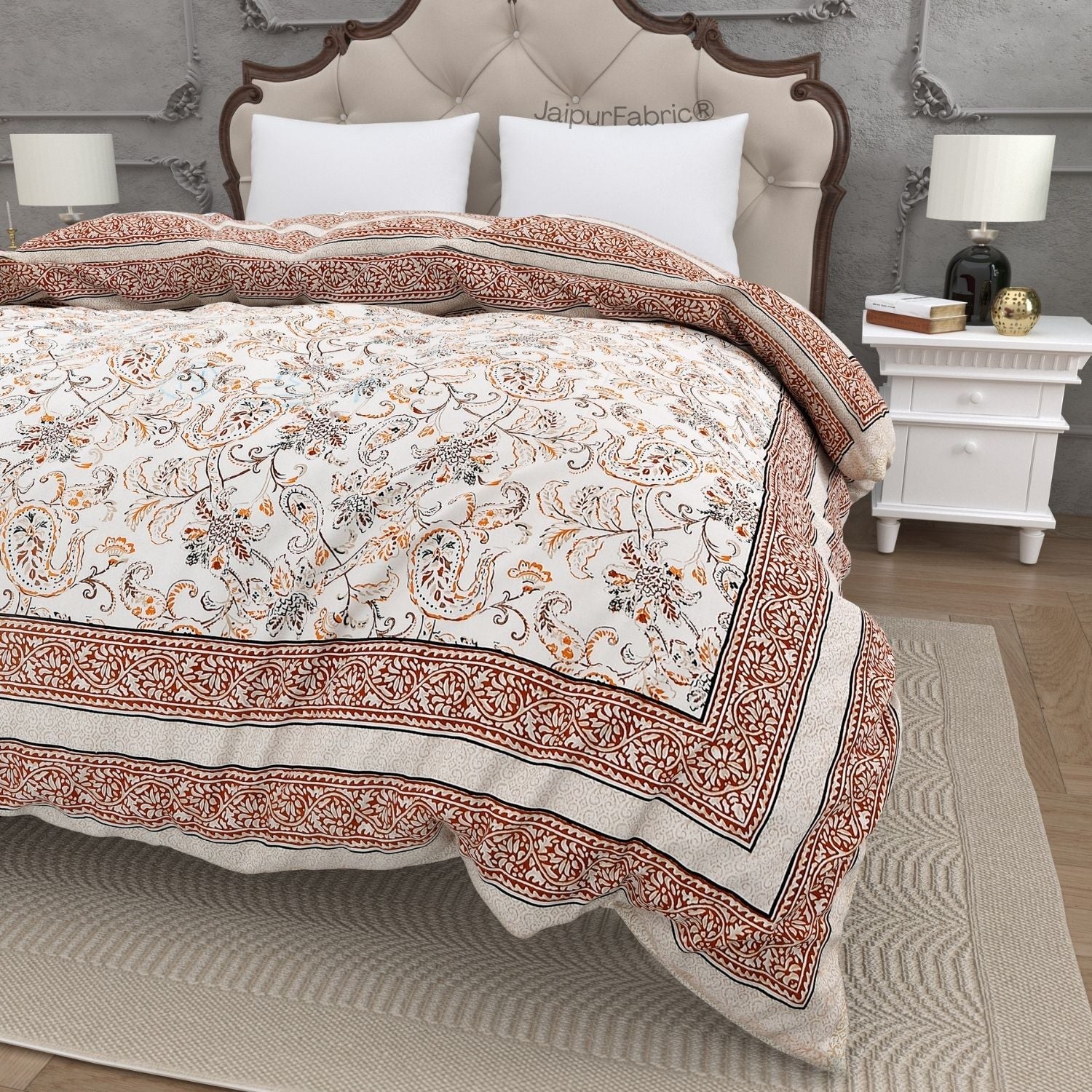 Rustic Henna Paisley Double Bed Comforter