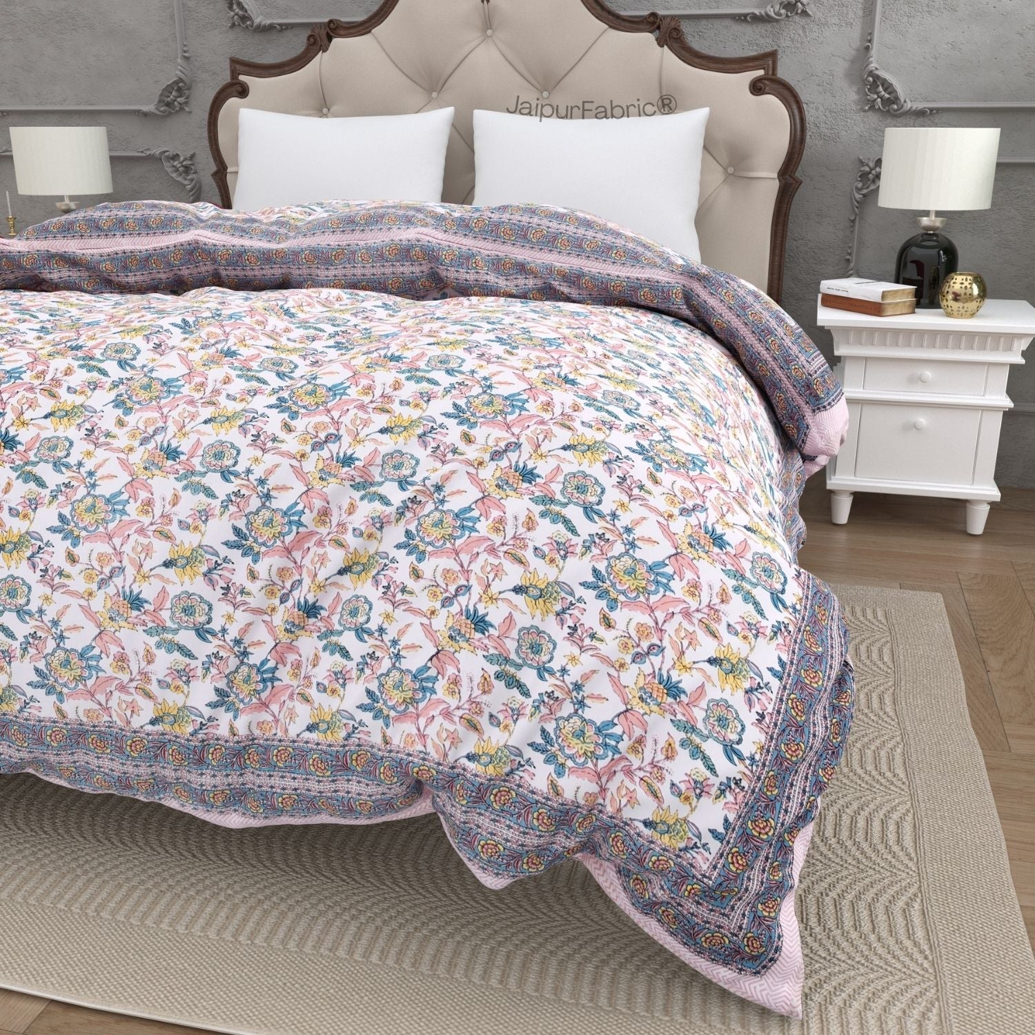 Multicolor Soft Floral Print Double Bed Comforter