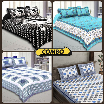 Timeless Cotton Charm 4 Bedsheets + 8 Pillow Covers Set