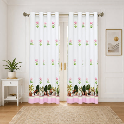 Royal Rajputana Procession & Mandap 7 Ft Duck Cotton Digital Print Curtain