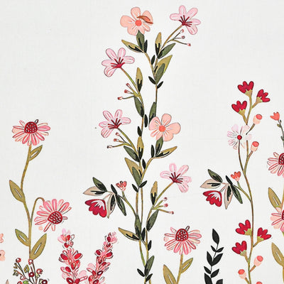 Wildflower Meadow & Falling Petals 7 Ft Duck Cotton Digital  Print Curtain