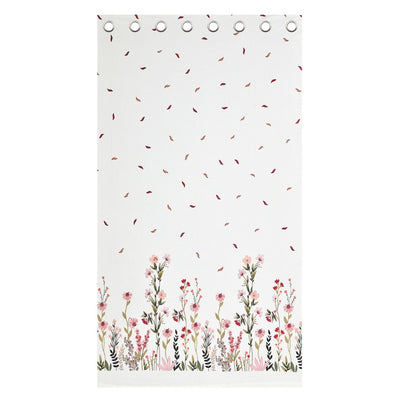 Wildflower Meadow & Falling Petals 7 Ft Duck Cotton Digital  Print Curtain
