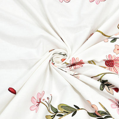 Wildflower Meadow & Falling Petals 7 Ft Duck Cotton Digital  Print Curtain