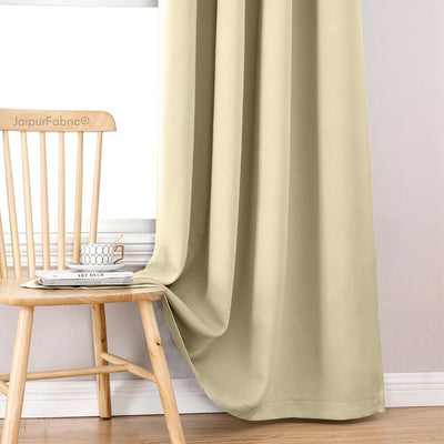 Warm Beige Solid Blackout Curtains