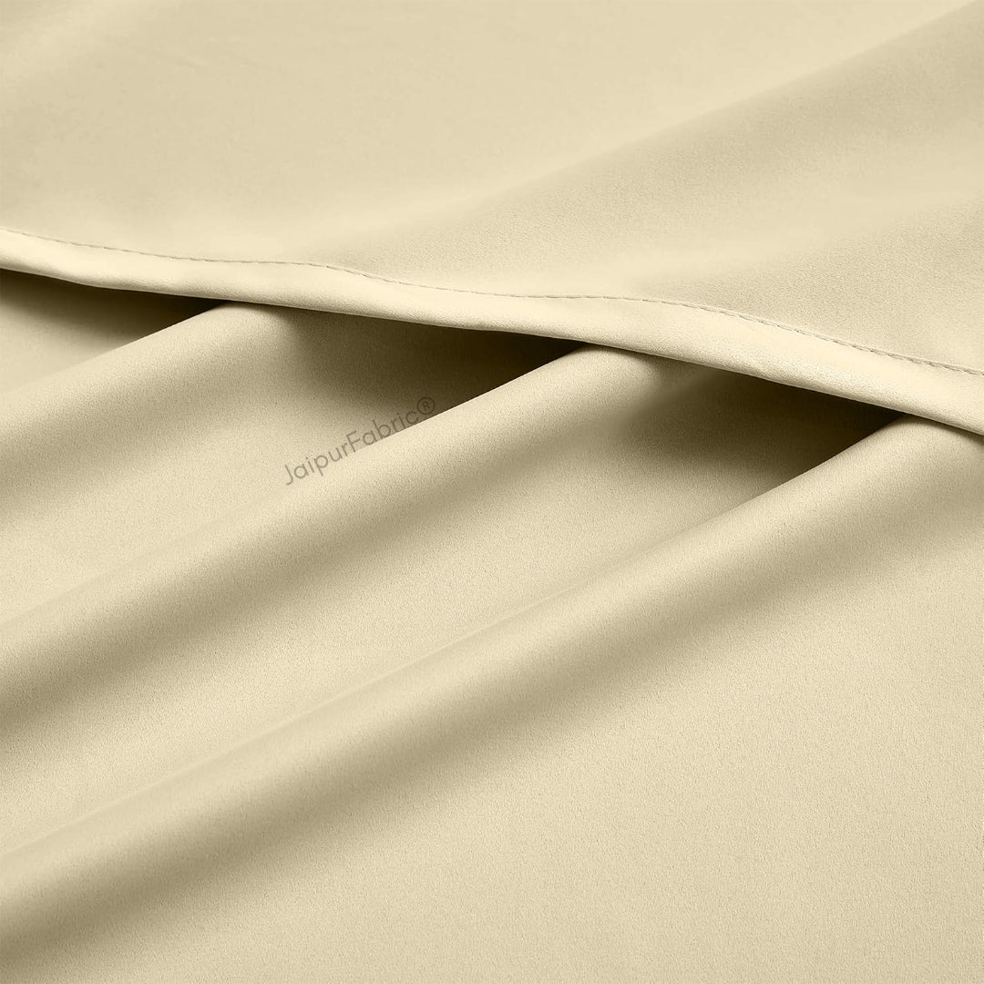 Warm Beige Solid Blackout Curtains (Pack of 2)