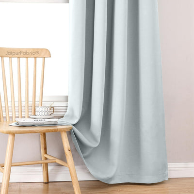 Ice Blue Solid Blackout Curtains