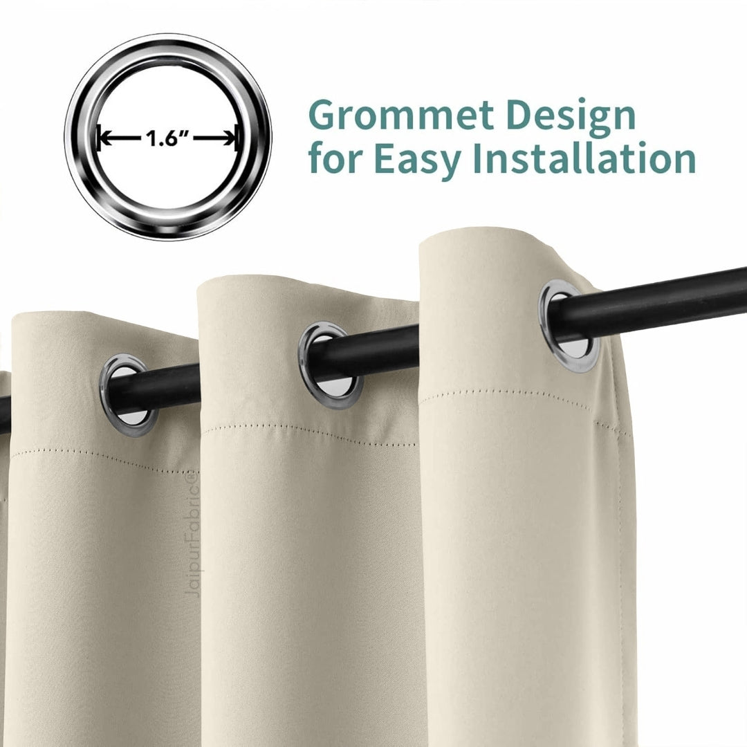 Ivory Solid Blackout Curtains (Pack of 2)