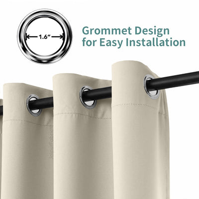 Ivory Solid Blackout Curtains (Pack of 2)