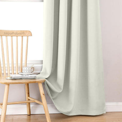 Off White Solid Blackout Curtains