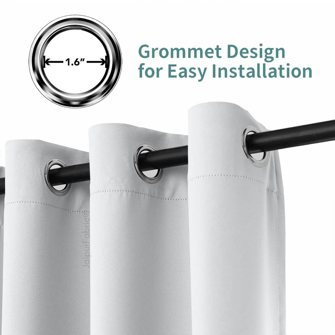 Silver Grey Solid Blackout Curtains (Pack of 2)