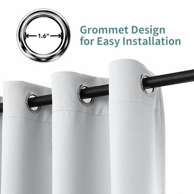 Silver Grey Solid Blackout Curtains (Pack of 2)