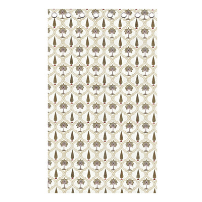 Pinklay Mocha Brown Delight Floral Jaipuri Hand Block Print Curtains (Pack of 2)