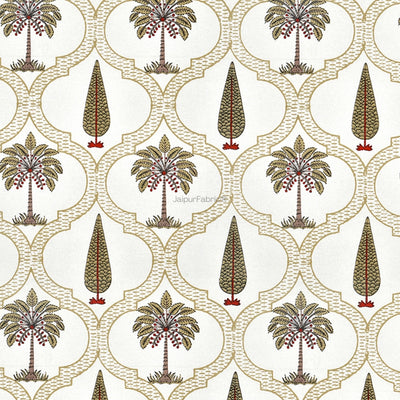 Pinklay Mocha Brown Delight Floral Jaipuri Hand Block Print Curtains (Pack of 2)