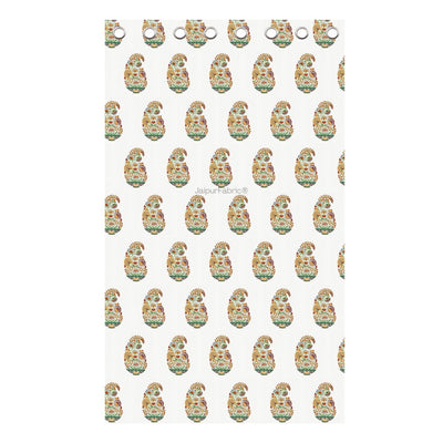 Hand Block Printed Curtains Floral Valley Bunai Pattern Indian Kairi Design Curtains (Pack of 2)
