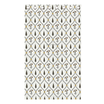 Beautiful Yellow & Grey Pookalam Floral Symphony Rihaa Handblock Printed Curtains (Pack of 2)