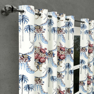 Blue Pottery Timeless Imprints 100% Cotton Block Printed Curtains Urban Jaipur (Pack of 2)