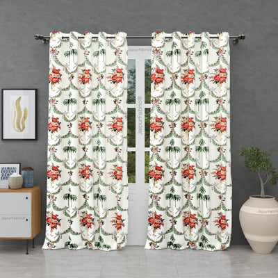Printroots Classic Hand Block Printed Cotton Curtains India Blocks (Pack of 2)