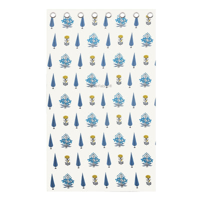 Beautiful Plarsh Floral Premium Hand Blocks of India Cotton Curtains (Pack of 2)