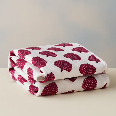 Pure Cotton Petal Print Reversible Double Bed Blanket/ Duvet/Quilt/AC Dohar