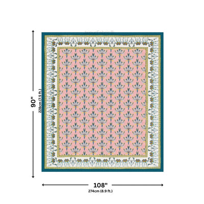 Floral Corsage Peach Pure Cotton King Size Bedsheet