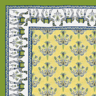 Floral Corsage Yellow Pure Cotton King Size Bedsheet